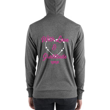 Load image into Gallery viewer, Kisses with Love & Gratitude zip hoodie