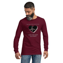 Load image into Gallery viewer, End The Abuse RWR Movement Slim Fit Long Sleeve Tee with outline & shadow