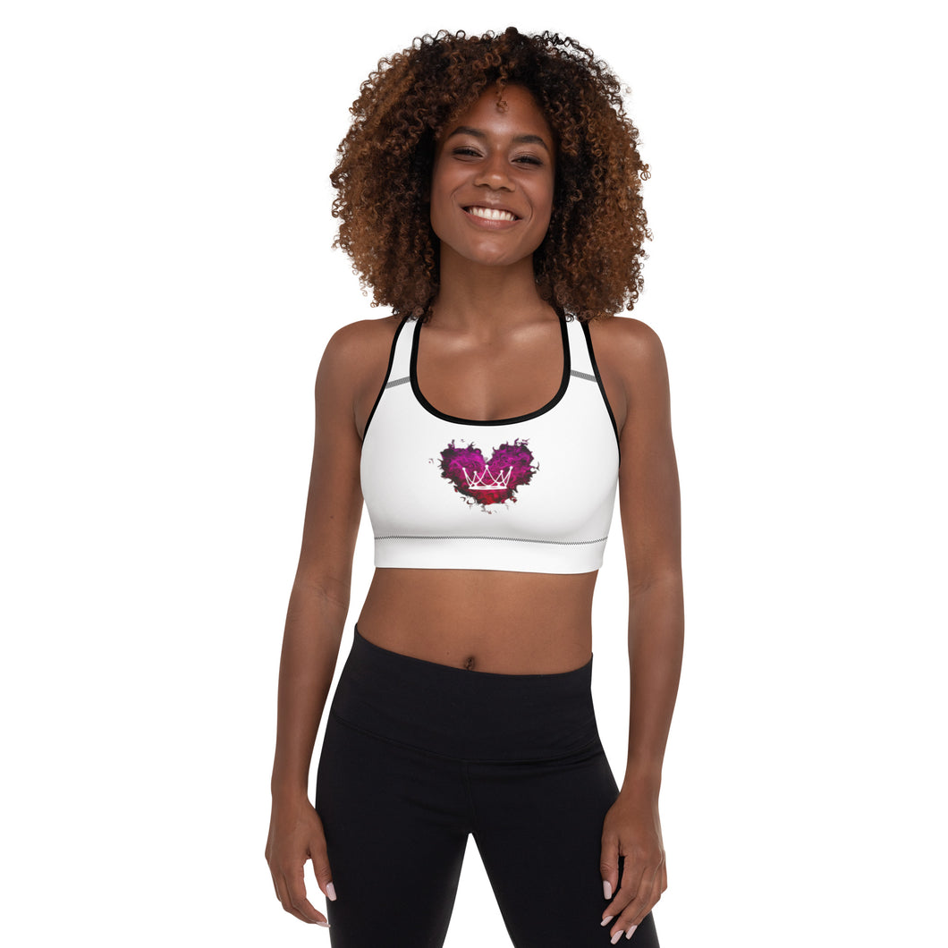 Queen of Hearts Padded Sports Bra