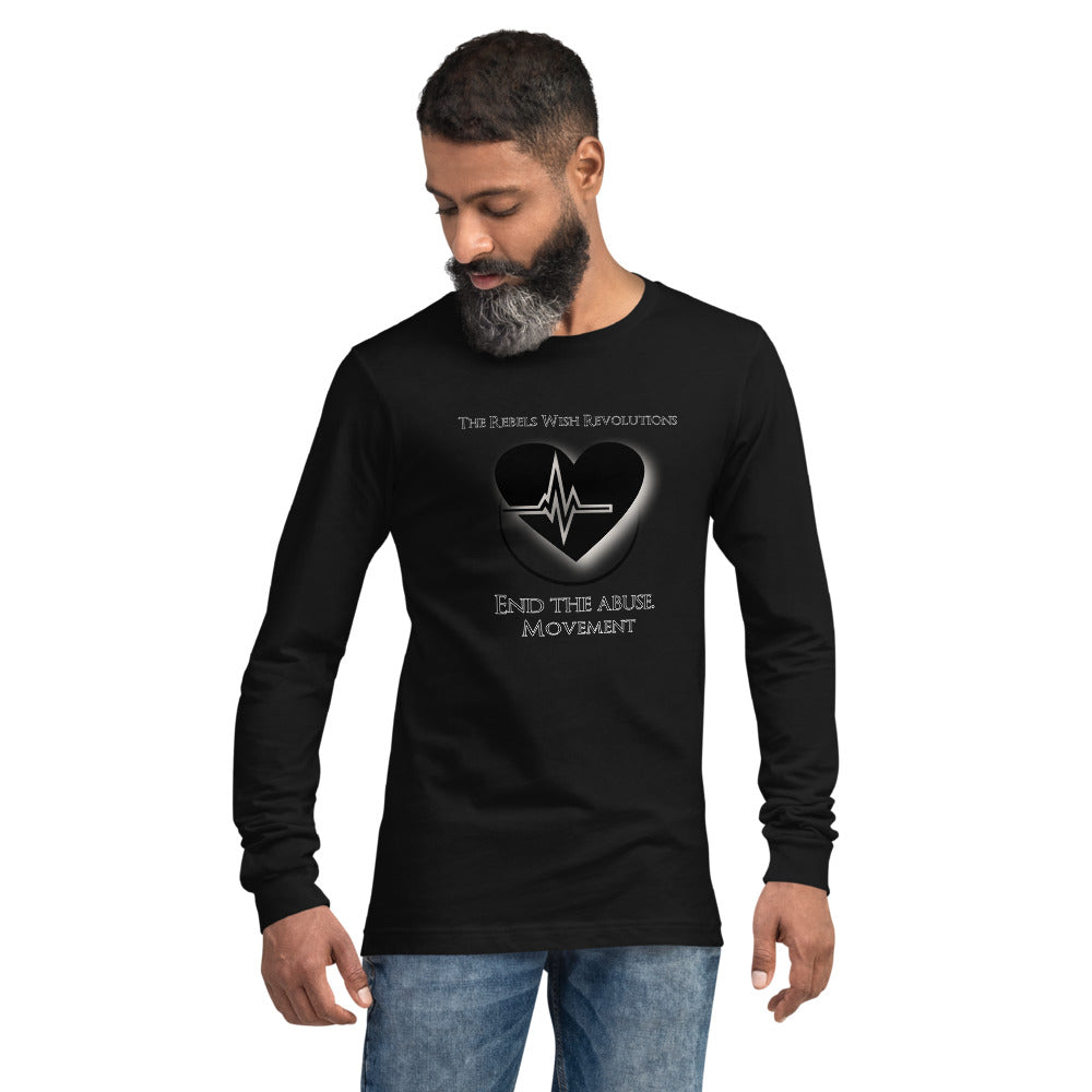 End The Abuse RWR Movement Slim Fit Long Sleeve Tee with outline & shadow